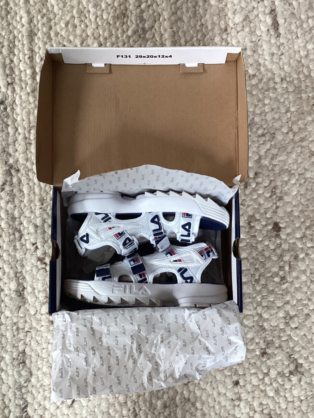 Fila Women’s White and Navy Sport Sandals